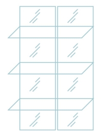 Комплект: 2 зеркала + 3 стеклянные полки к модулю 110