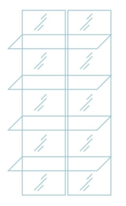 Комплект: 2 зеркала + 4 стеклянные полки к модулю 108