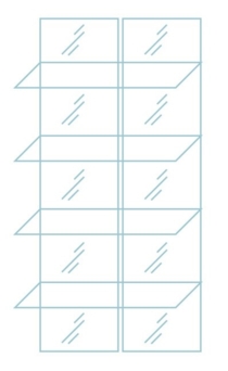 Комплект: 2 зеркала + 4 стеклянные полки к артикулу 108